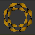 Golden Shiny Twisted Spiral Clothing Accessory With Glossy Circular Stylish Design