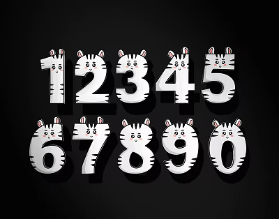 Cartoon digital silhouette decoration 3d model