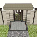 New Chinese Style Gate Villa Gate Small Courtyard Gate 3d model