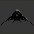 Futuristic Sleek Aircraft With Orange Gray Color Scheme And Blue Cockpit Design