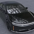 Sleek Black Lucid Car With Modern Exterior And Aerodynamic Design