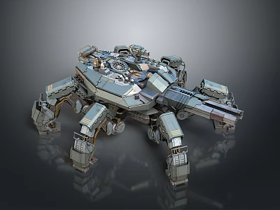 Mechanical Multi Legged Sci Fi Mech Game and Movie Character Design 3d model