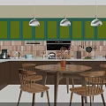 Cozy Retro Living And Dining Room With Festive Chinese New Year Decorations And Open Kitchen