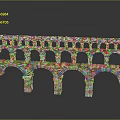 Garden Landscape Design Featuring Double Tiered Arches Red Bricks And White Stone Aqueduct Structure