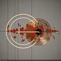 Elegant Modern Gold Circular Wall Decor With Illuminated Geometric Lines And Hanging Structure