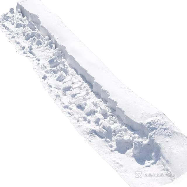 Serene Garden Landscape After Snowfall With Cleared Path And Piled Snow 3d model 
