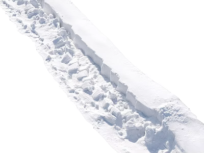 Serene Garden Landscape After Snowfall With Cleared Path And Piled Snow 3d model