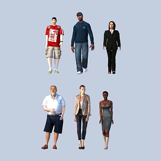 character woman man 3d model