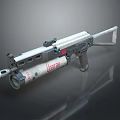 Marauder Tactical Weapon With White And Black Design Barrel And Grip