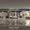 XMILA Clothing Store with Mannequins Display Plants Lighting And Shiny Floor