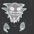 Mysterious Purple Grinning Fantasy Creature With Star Shaped Head Glowing Eyes And Claws