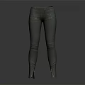Stylish Dark Slim Fit Pants With Zipper Details And Fitted Design
