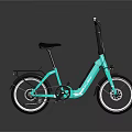 Turquoise Electric Bicycle Featuring Modern Design Black Seat And White Rims