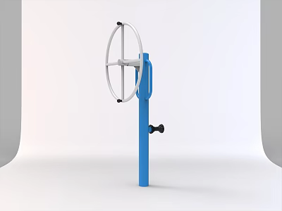 Blue Vertical Fitness Machine With Rotating Wheel For Exercise Training 3d model