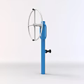 Blue Vertical Fitness Machine With Rotating Wheel For Exercise Training