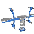 Blue Spring Fitness Equipment With Seats And Handles For Outdoor Use