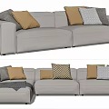 Modern Combination Sofa Multiplayer Sofa 3d model