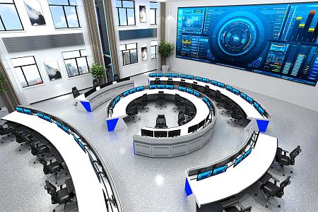 modern command center 3d model