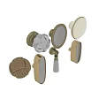 Different Styles of Door Handles with Golden White Glass and Braided Jute Designs