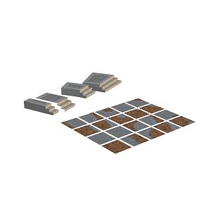 Road Module Floor Tile Grass Lawn Step Plot 3d model