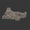 Modern Scene Featuring Gray Rocks With Rough Surface And Irregular Shape On White Background 3d model