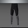 Sleek High Waist Black Silver Tight Pants With Metallic Leg Design Details