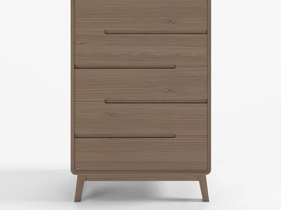 Modern Wooden 5 Drawer Dresser With Slim Legs And Natural Finish 3d model