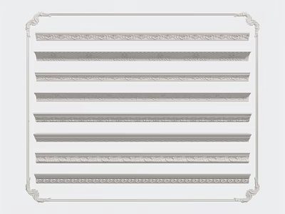 Gypsum Cornice Different Design Patterns Decorative Molding For Wall Ceiling Trim 3d model