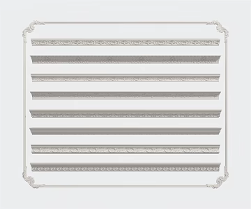 European-style gypsum line carved corner line 3d model