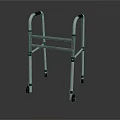Sturdy Medical Device Walker With Wheels And Adjustable Frame For Mobility Support 3d model
