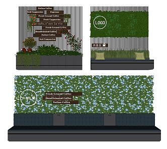 Modern Plant Wall Plant Decorative Wall Card Combination 3d model