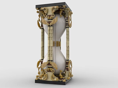 Classic Hourglass Shaped Decorative Cabinet With Ornate Gold Carvings And Details 3d model