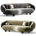 Modern Curved Multi-seater Sofa with Soft Fabric Multiple Colors and Decorative Pillows