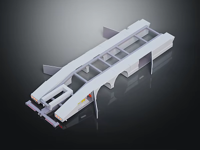 White Mechanical Equipment Frame With Metal Components And Support Structures 3d model