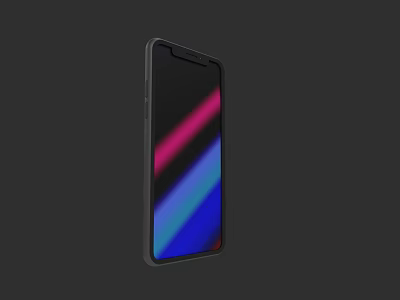 Modern Sleek Smartphone With Colorful Gradient Display On Black Background 3d model
