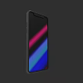 Modern Sleek Smartphone With Colorful Gradient Display On Black Background