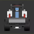 Lego Style White Utility Vehicle With Black Attachments 3d model