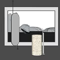 Modern Bathroom With Terrazzo Washbasin Oval Mirror Sleek Faucet And Whale Iceberg View