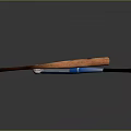 Baseball Sports Equipment With Wooden Bat Blue Bat And White Baseball