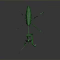 Green 3D Mechanical Mantis Robot Model With Sharp Claws And Detailed Structure