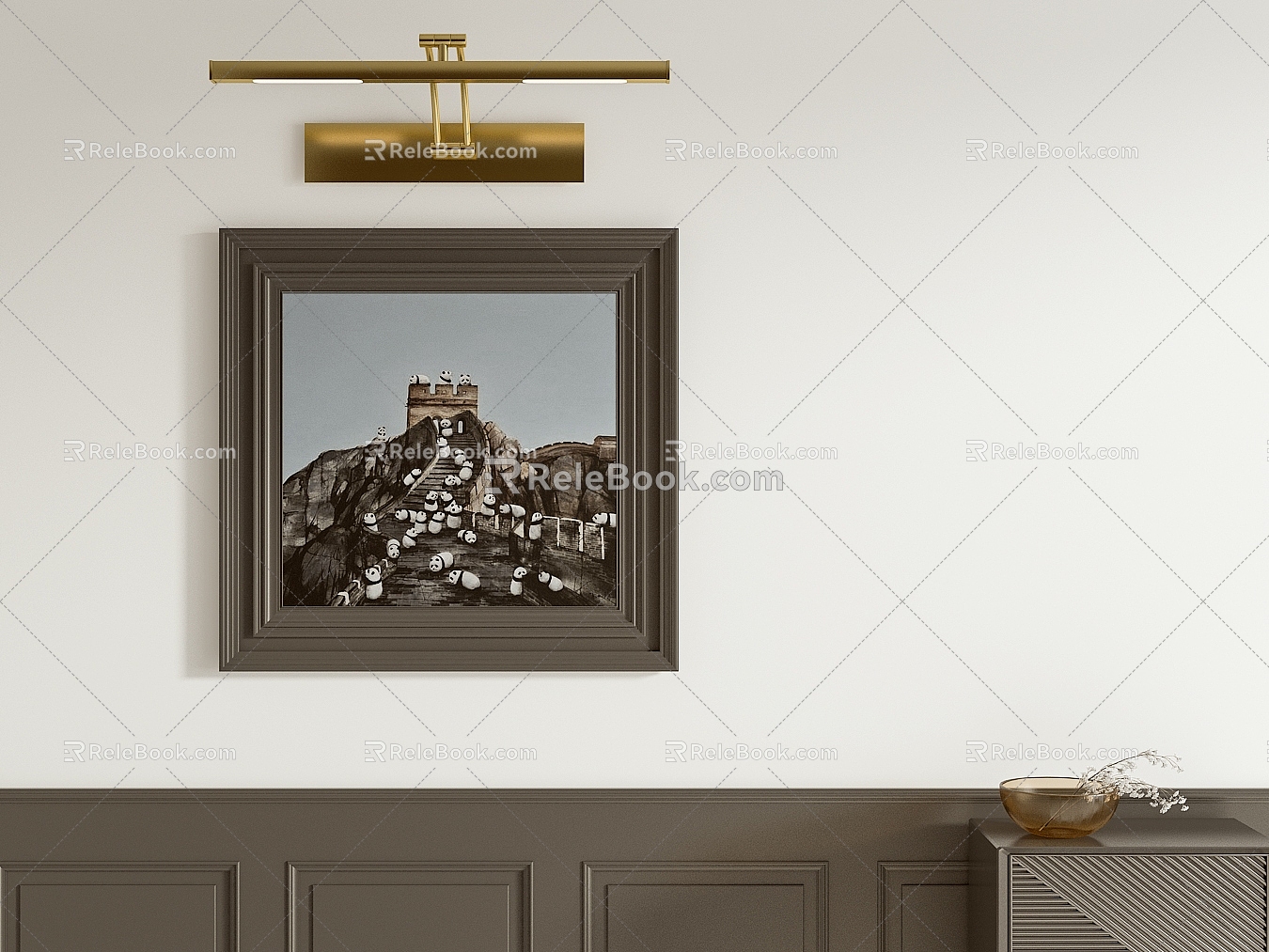 Middle Ancient Style Decorative Painting 3d model