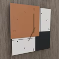 Modern Wall Clock With Color Block Design On Wooden Wall