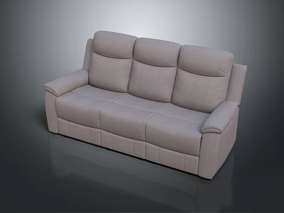 Light Gray Fabric Three Seater Sofa With Modern Simple Design And Cushioned Backrest 3d model