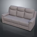 Light Gray Fabric Three Seater Sofa With Modern Simple Design And Cushioned Backrest 3d model
