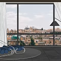 modern recliner curtain window screen 3d model