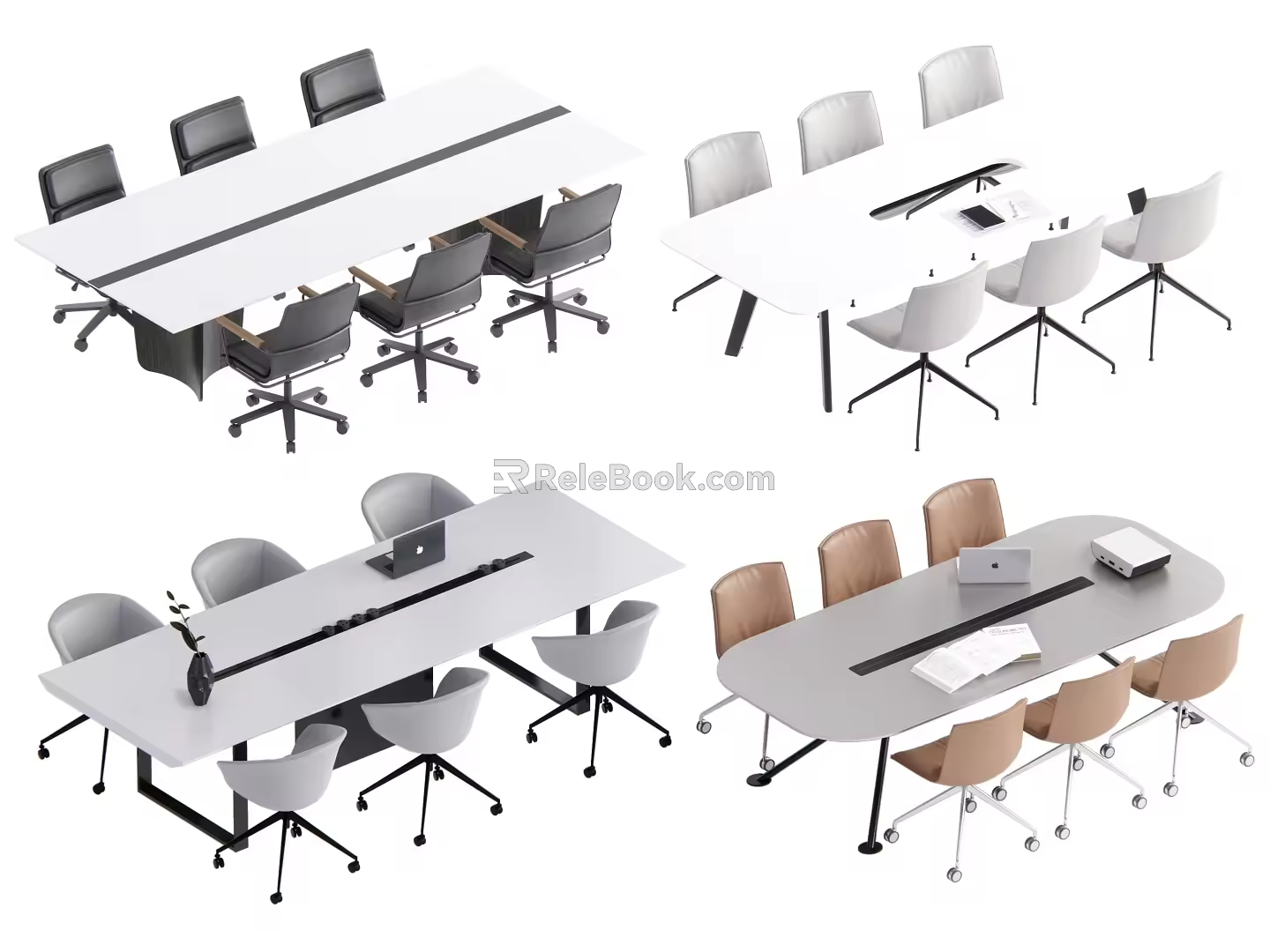 Conference tables and chairs 3d model