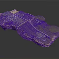 Detailed Rocky Terrain Model With Grass Areas Stone Paths And Architectural Layout
