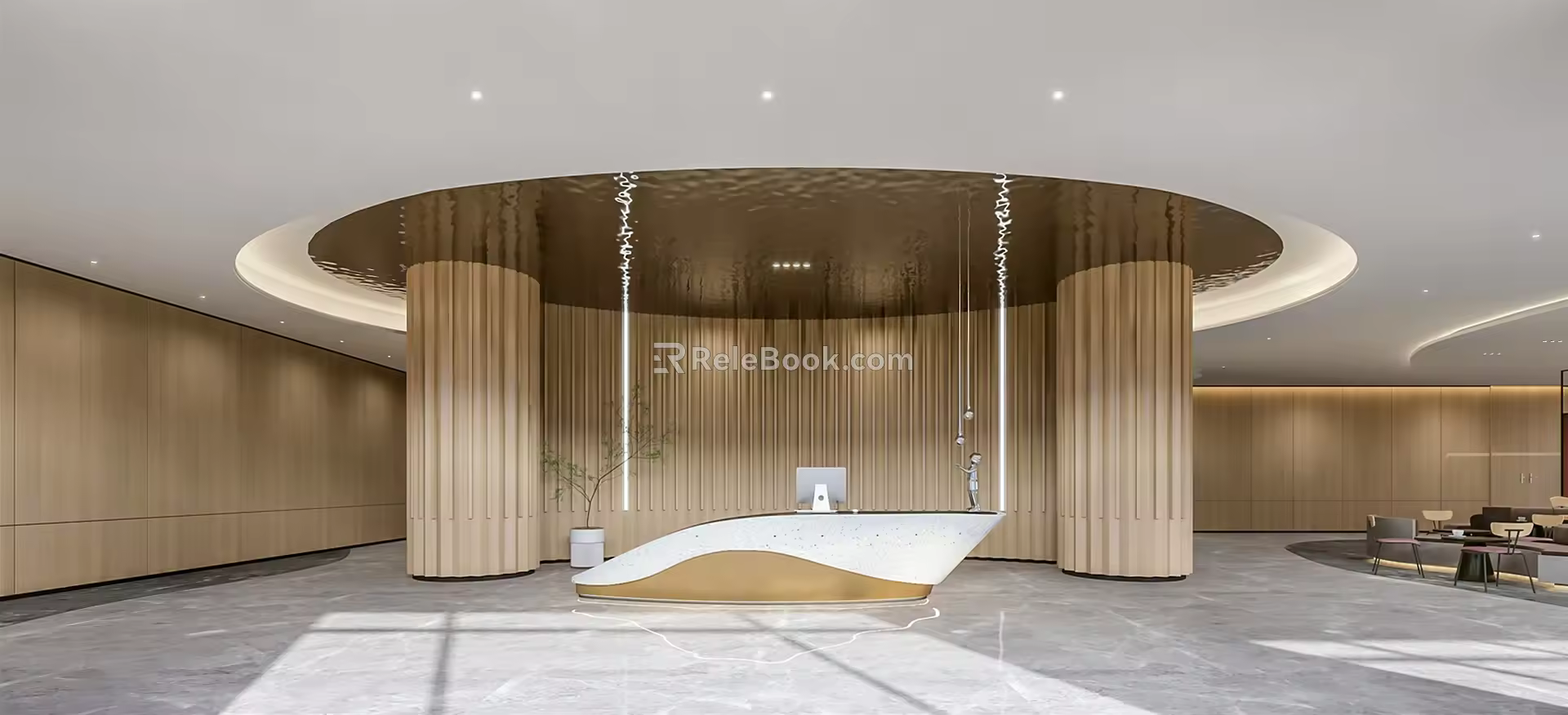 Modern front desk office front desk company front desk reception desk reception desk lobby reception area front desk background wall 3d model