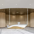 Modern front desk office front desk company front desk reception desk reception desk lobby reception area front desk background wall 3d model