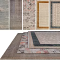 Square Rugs Featuring Various Patterns Colors And Textures For Home Decor 3d model